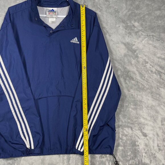 Vintage 90's ADIDAS 1/4 Button Navy Blue Pullover Windbreaker Jacket Mens Large - Picture 5 of 11